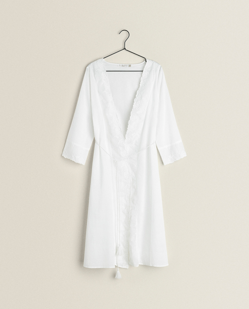 Robe De Chambre Coton Broderies Vetements Vetements Et