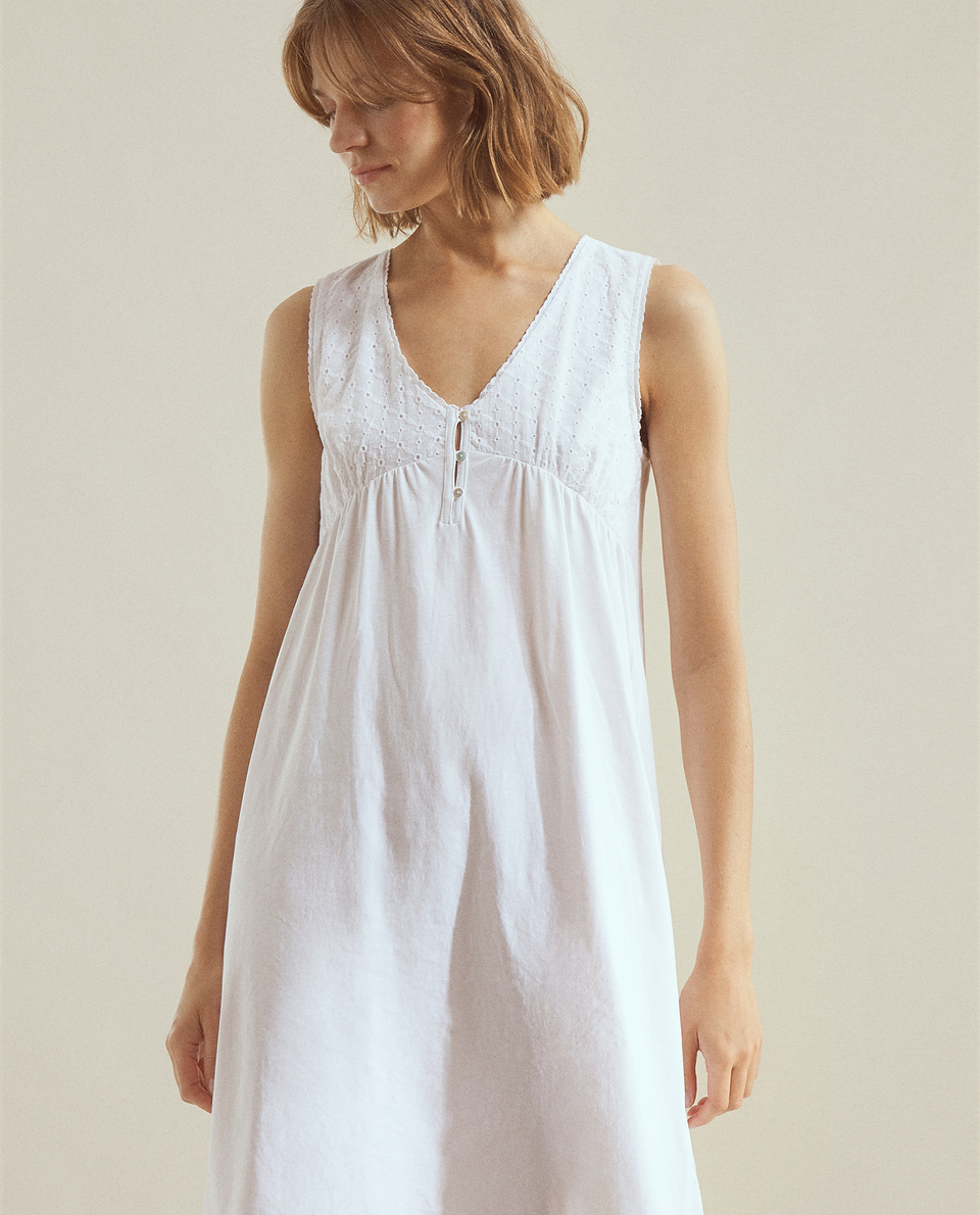 EMBROIDERED NIGHTDRESS - Woman 