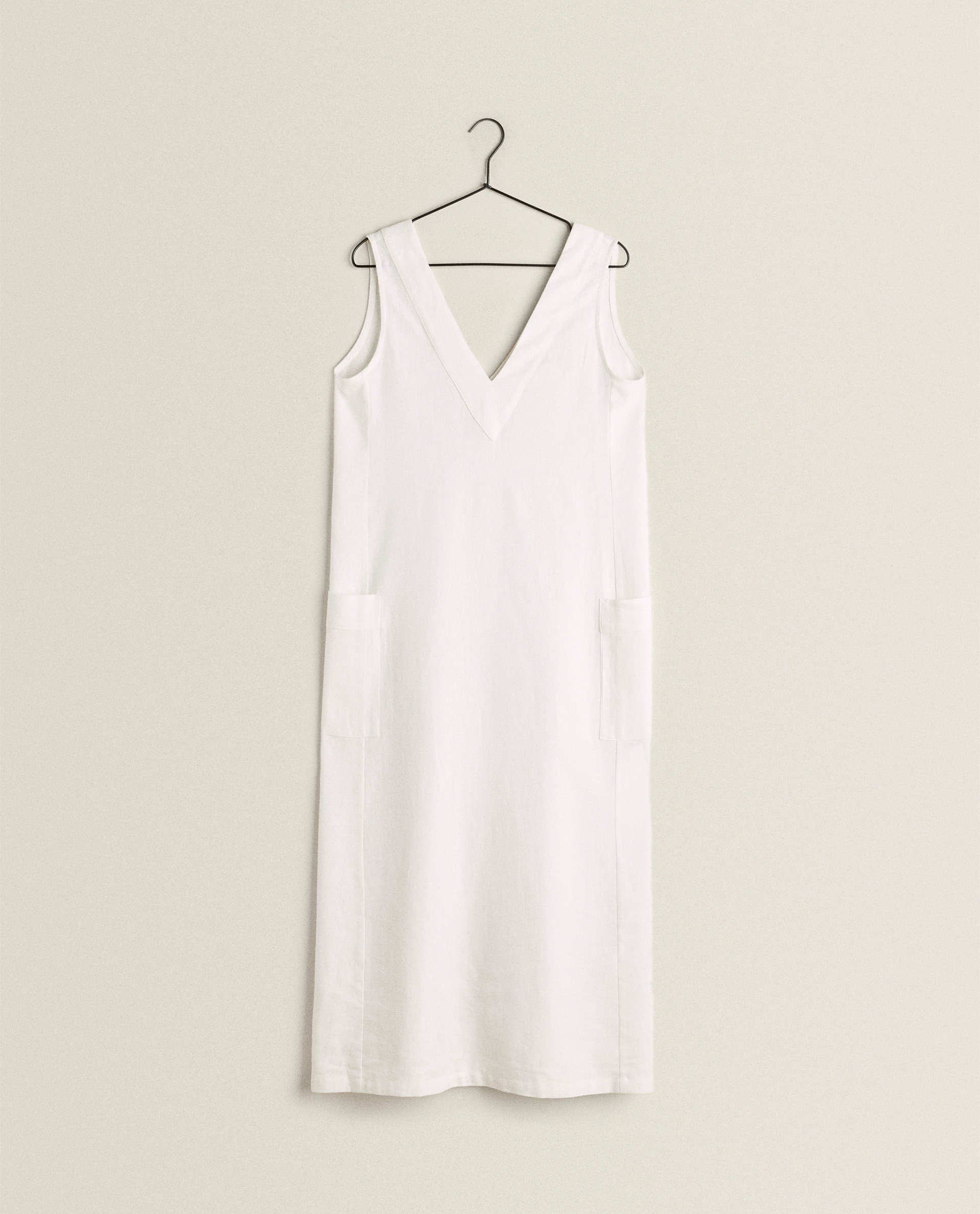 zara white linen dress
