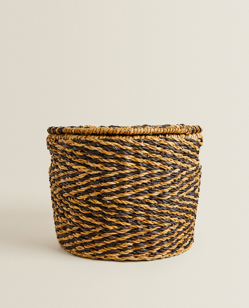 Wicker Bathroom Furniture
 - Low Seagrass Basket With Lid Furniture And Baskets Bathroom Zara Home Monaco