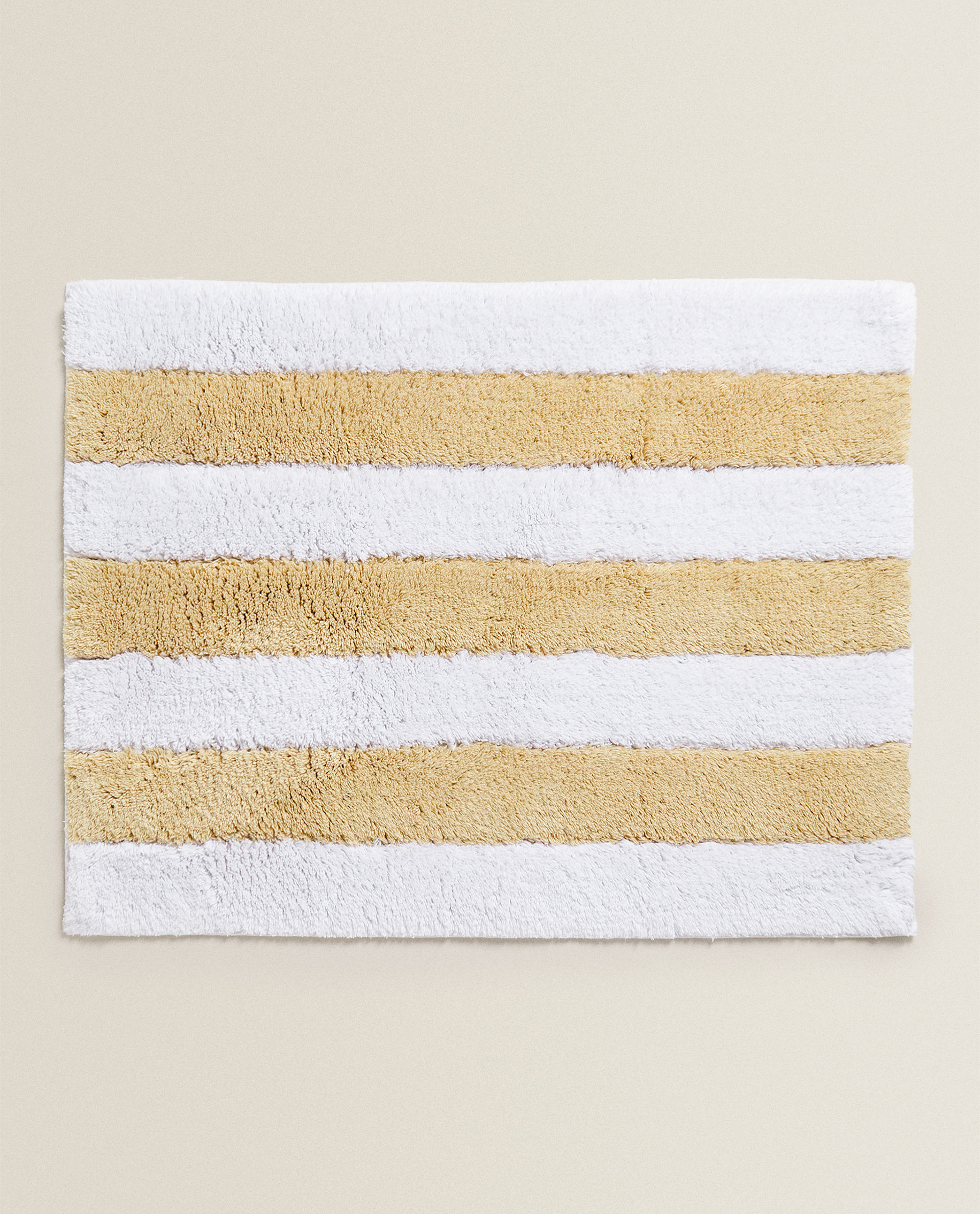 grey striped bath mat