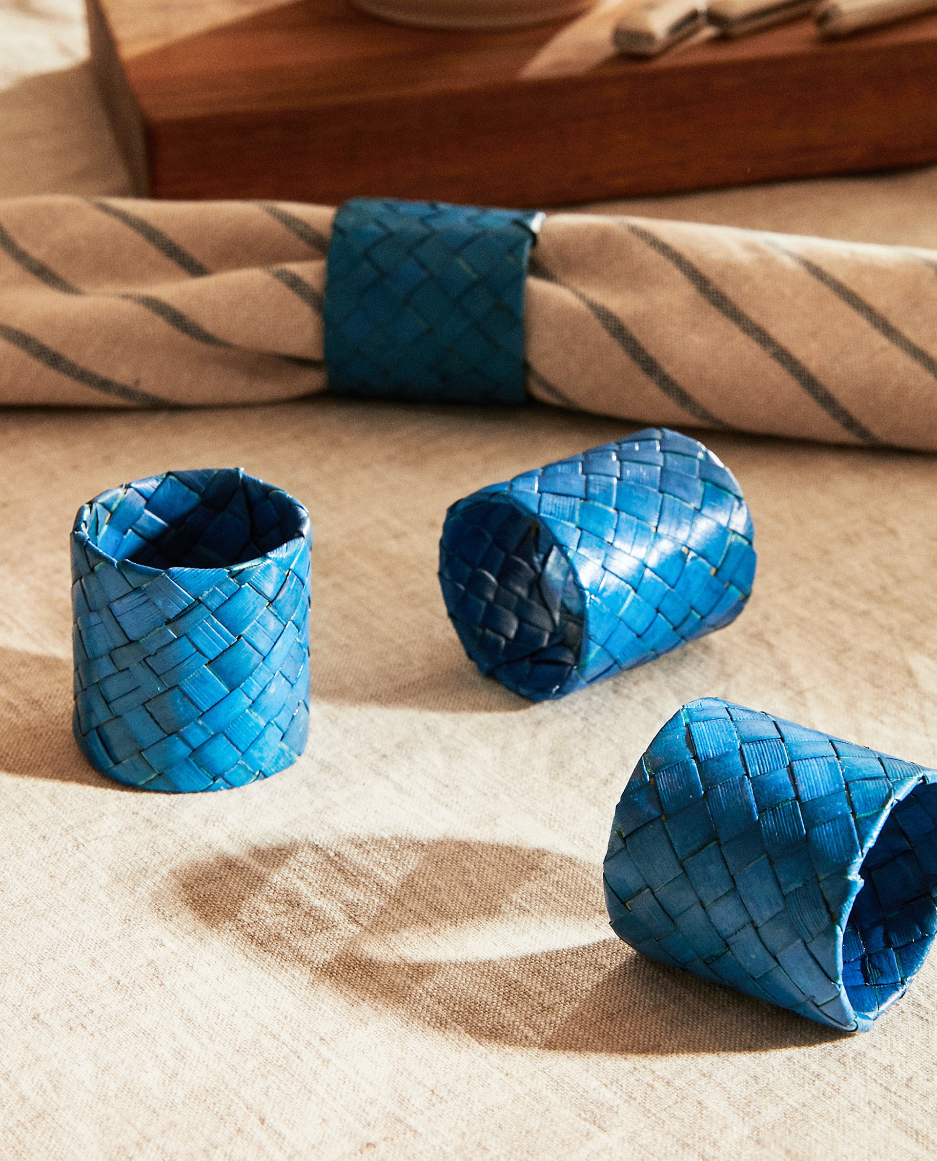 Natural Fibre Napkin Ring Pack Of 4 Napkin Rings Table