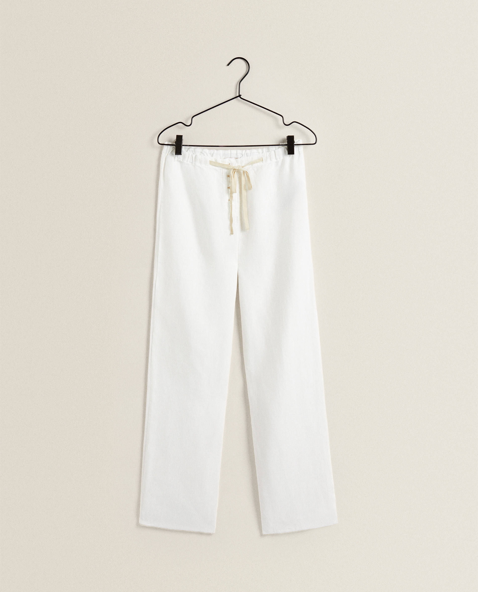 zara white linen pants