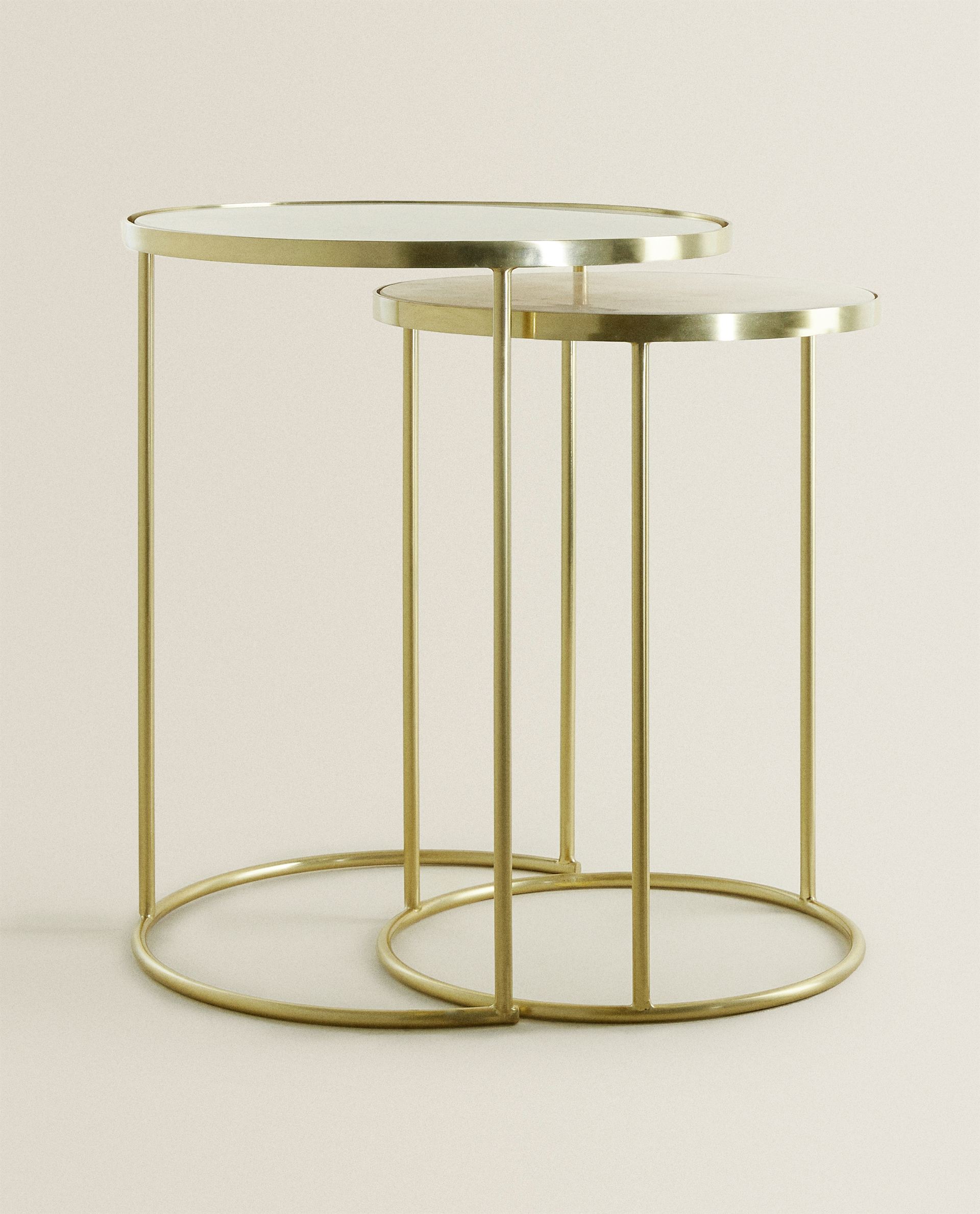 Gold Marble Nest Of Tables Set Of 2 Furniture Living Room Zara Home United Kingdom