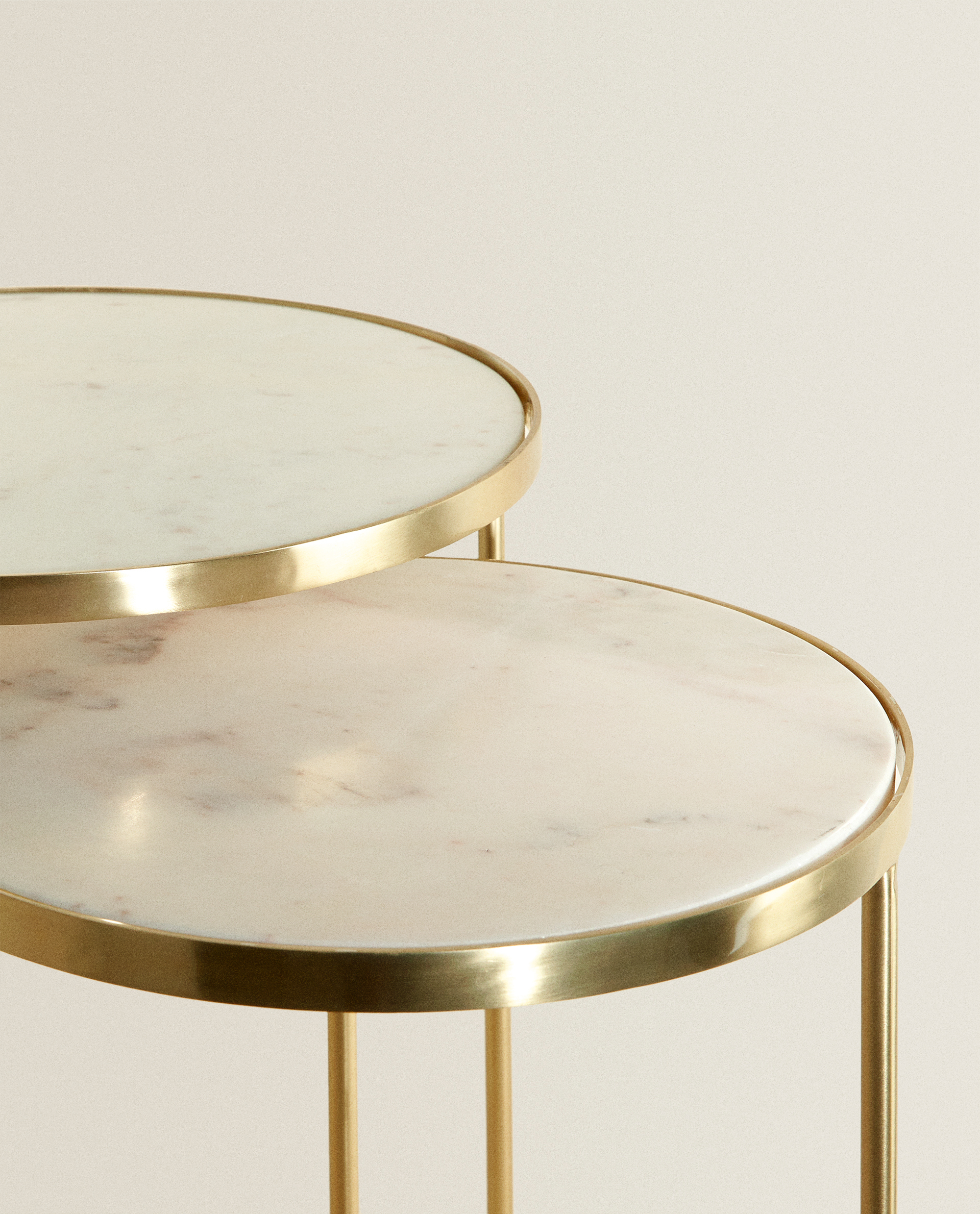 Gold Marble Nest Of Tables Set Of 2 Furniture Living Room Zara Home United Kingdom
