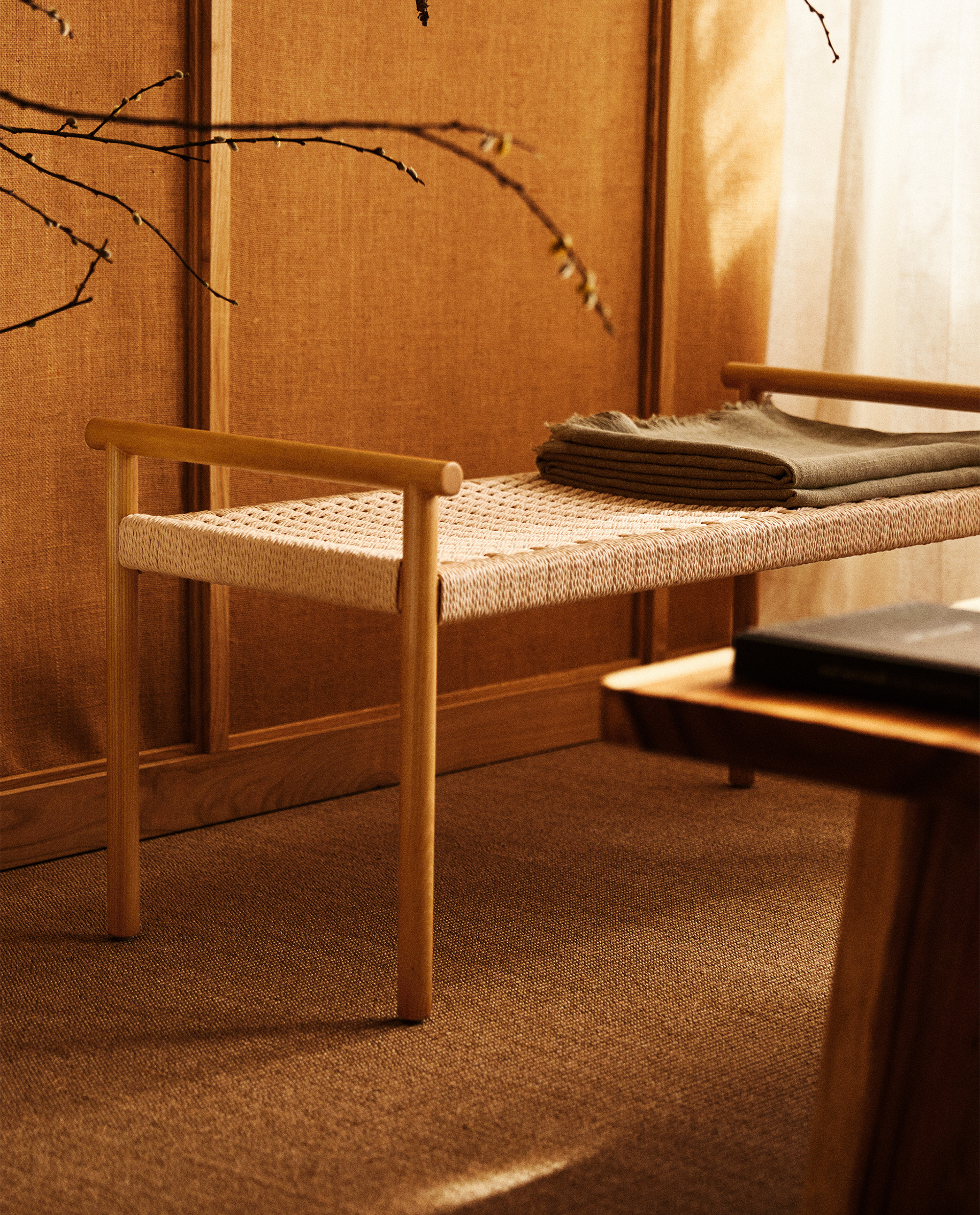 Wooden Double Bench Furniture Bedroom Zara Home United Kingdom