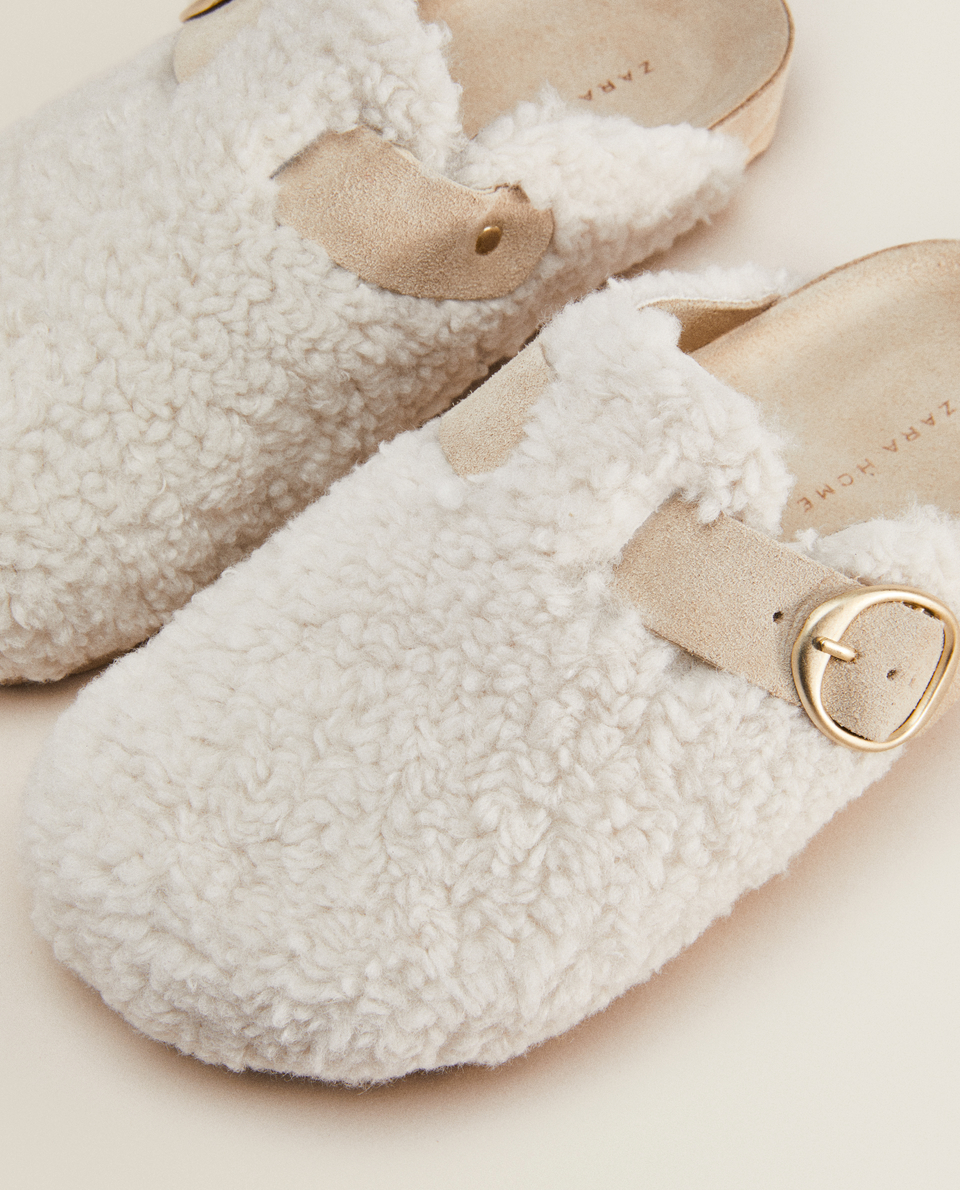shearling clog slippers