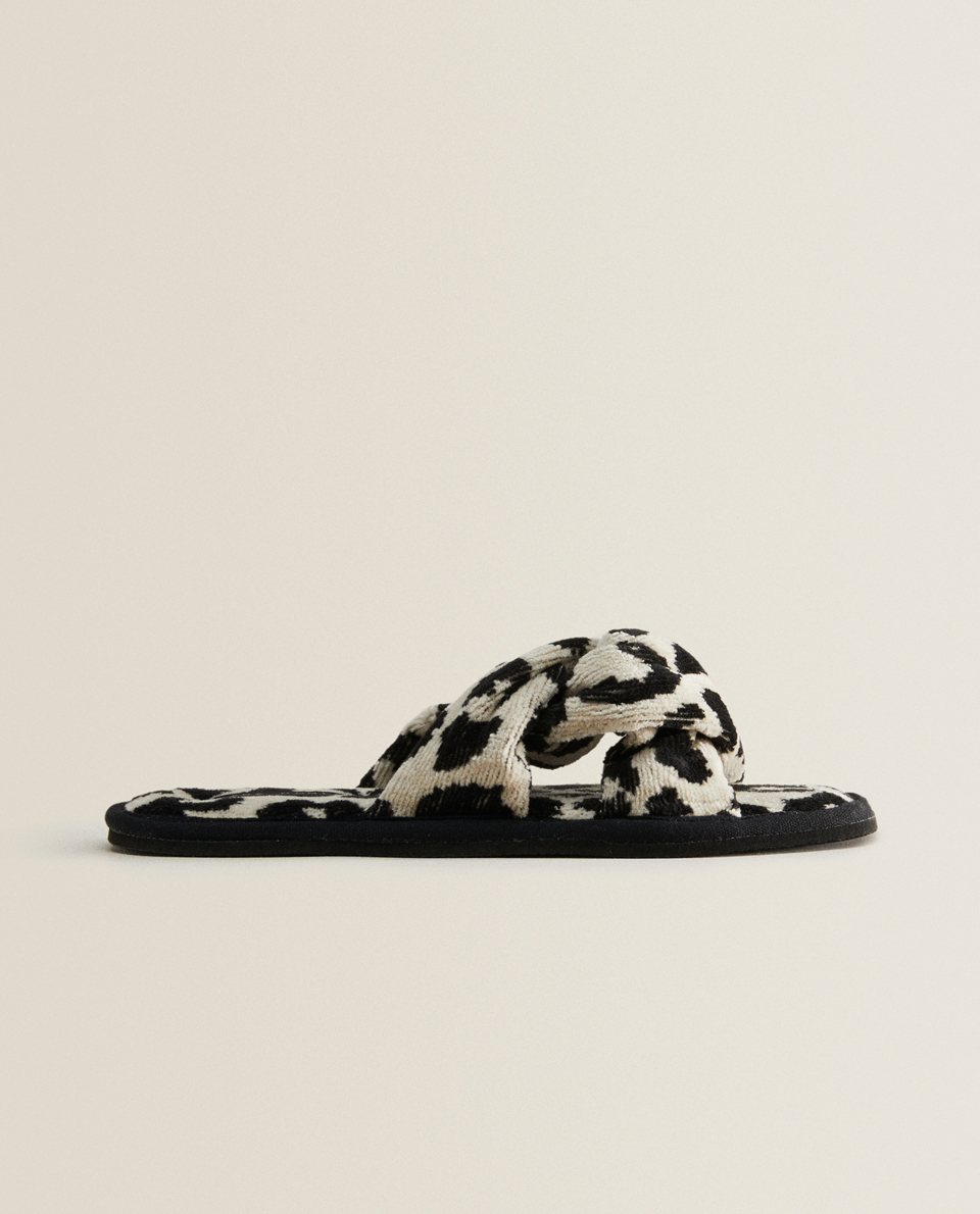 slippers leopard zara