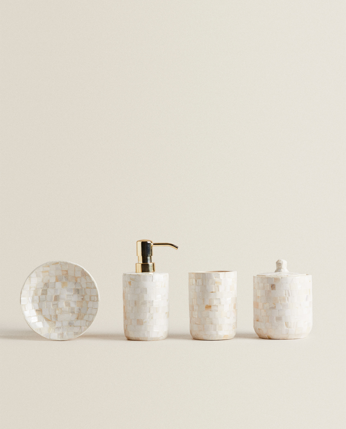 MOTHER-OF-PEARL BATHROOM SET