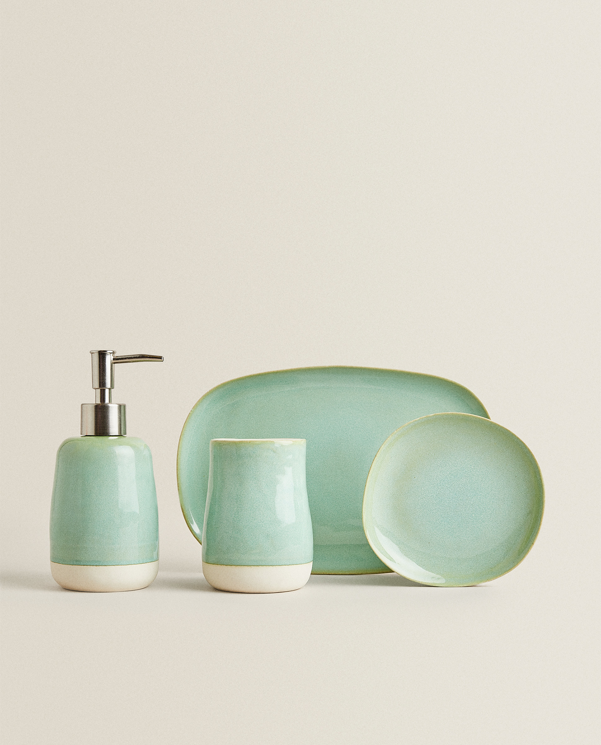 Green Bathroom Set Accessories Zara Home Green Bathroom Set