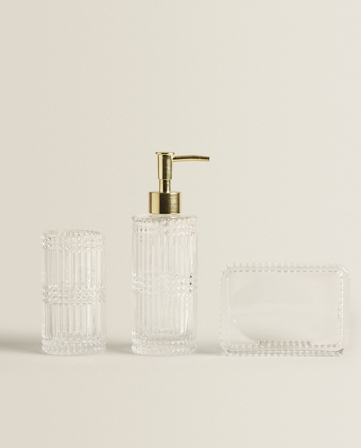 CUT GLASS BATHROOM SET