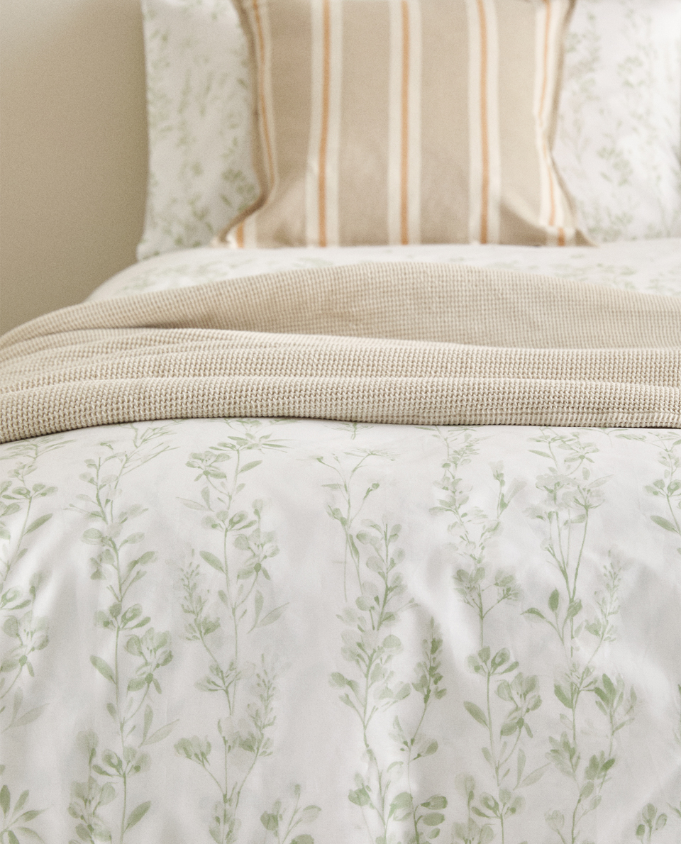 Botanical Print Duvet Cover Pillowcases Bed Linen Bedroom