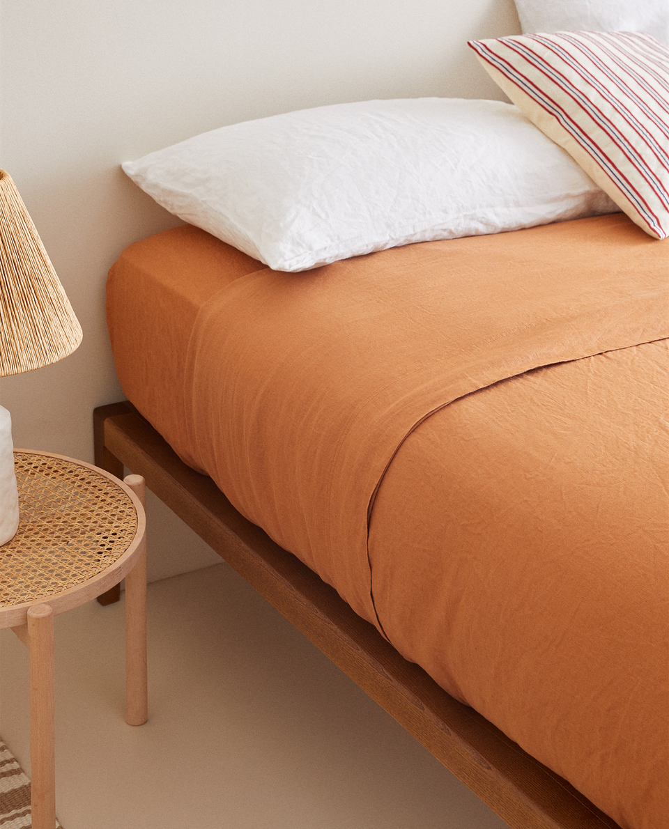Terracotta Linen Duvet Cover Collection New Arrivals Zara
