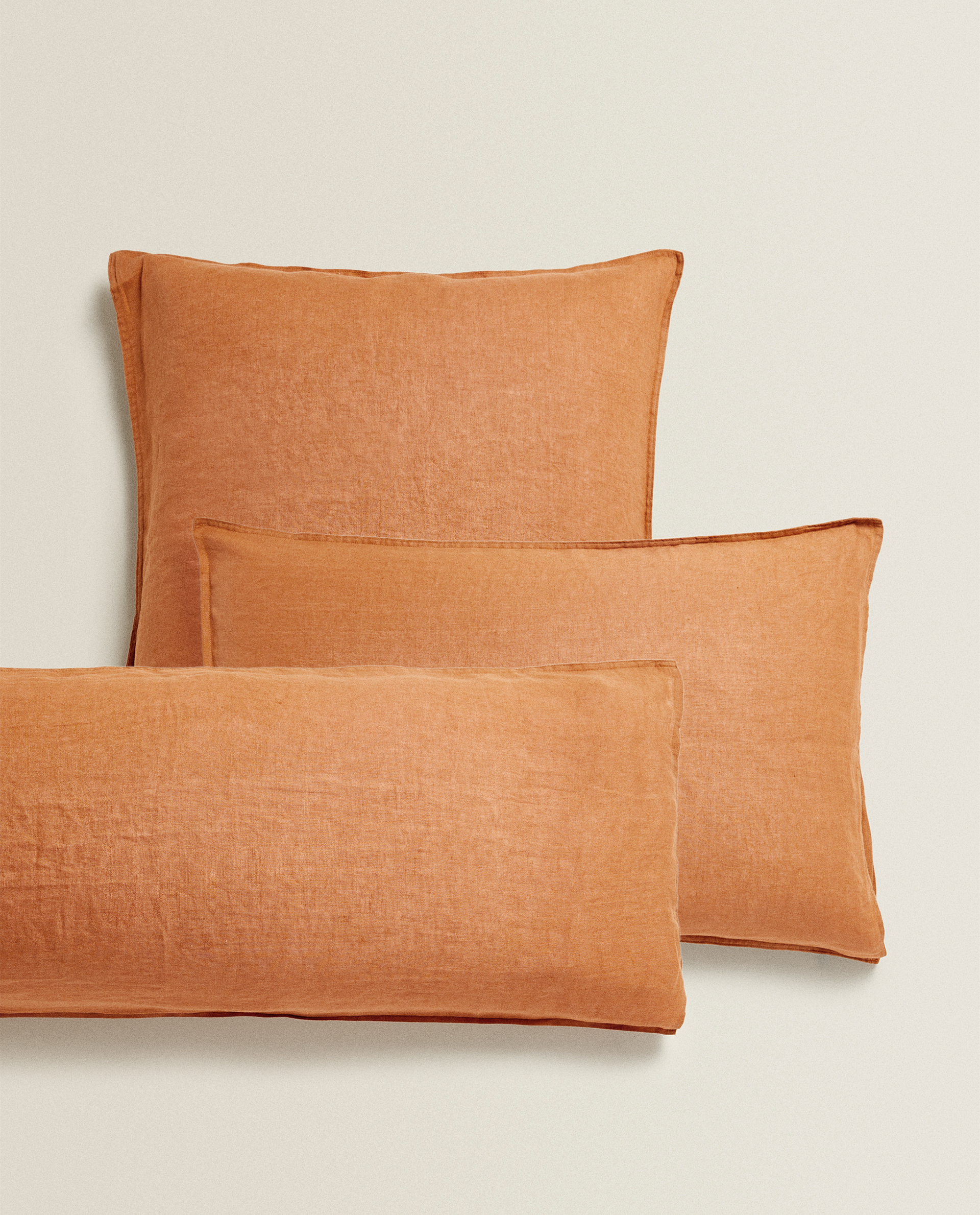 Terracotta Linen Pillowcase Duvet Covers Bed Linen Bedroom