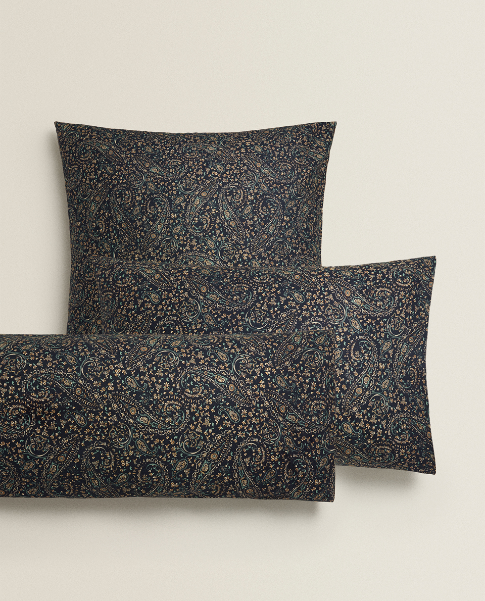Dark Paisley Pillowcase Pillowcases Bed Linen Bedroom Zara