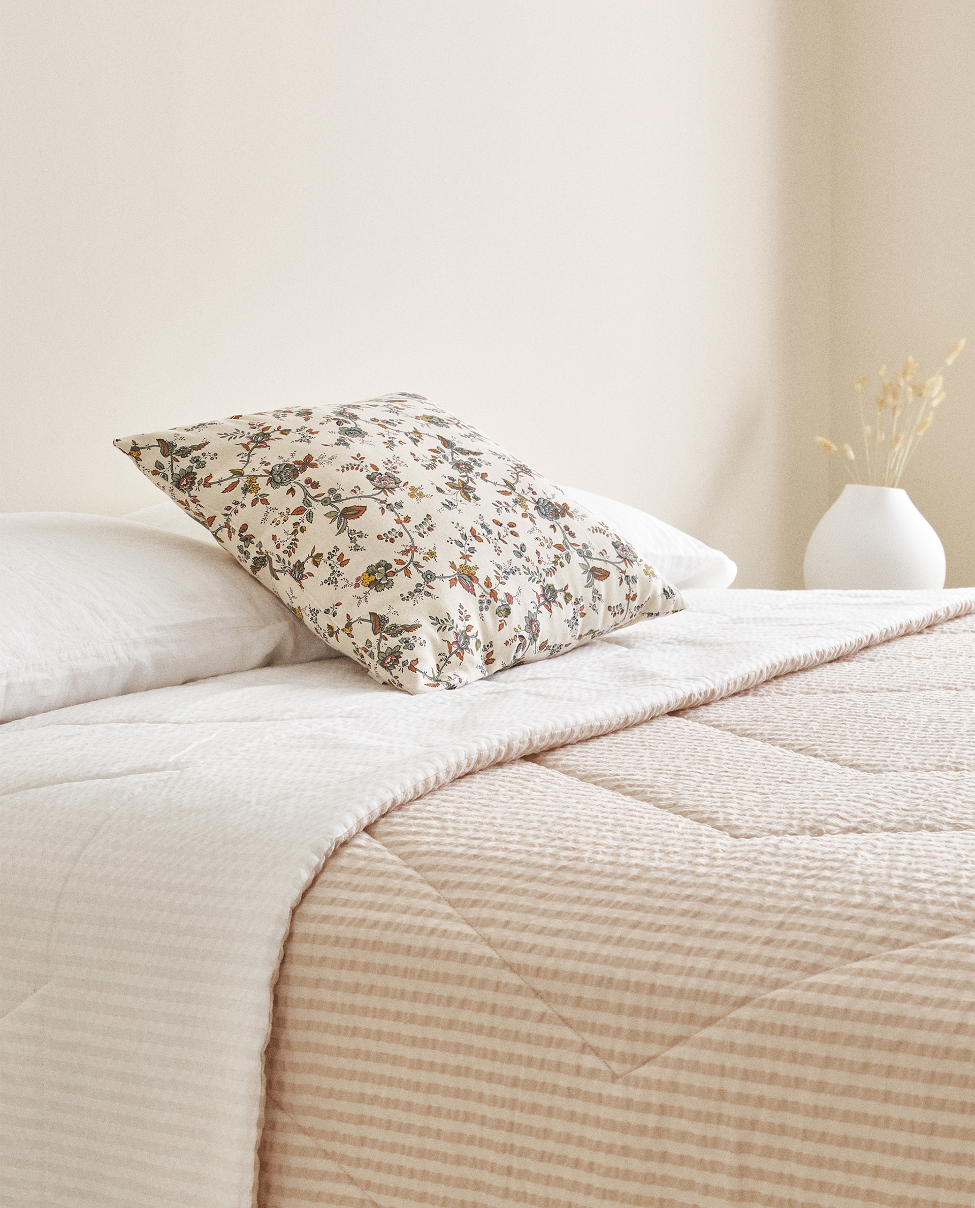 Edredon Coton Raye Seersucker Edredons Linge De Lit Chambre