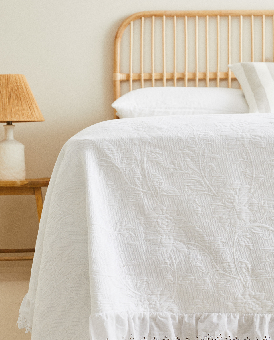 Volanli Pamuklu Yatak Ortusu New In Zara Home Zara Home Turquia
