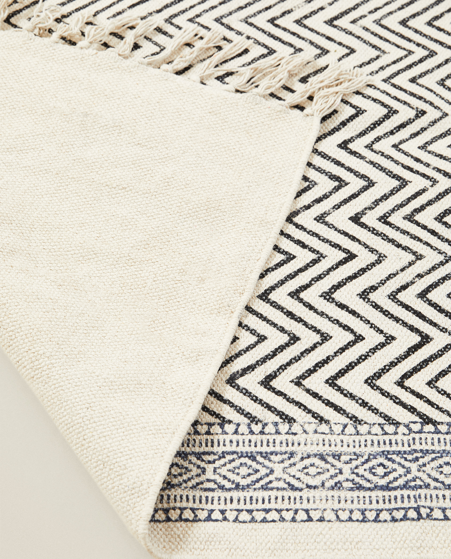 Zigzag Print Cotton Rug Rugs Bedroom Zara Home United Kingdom