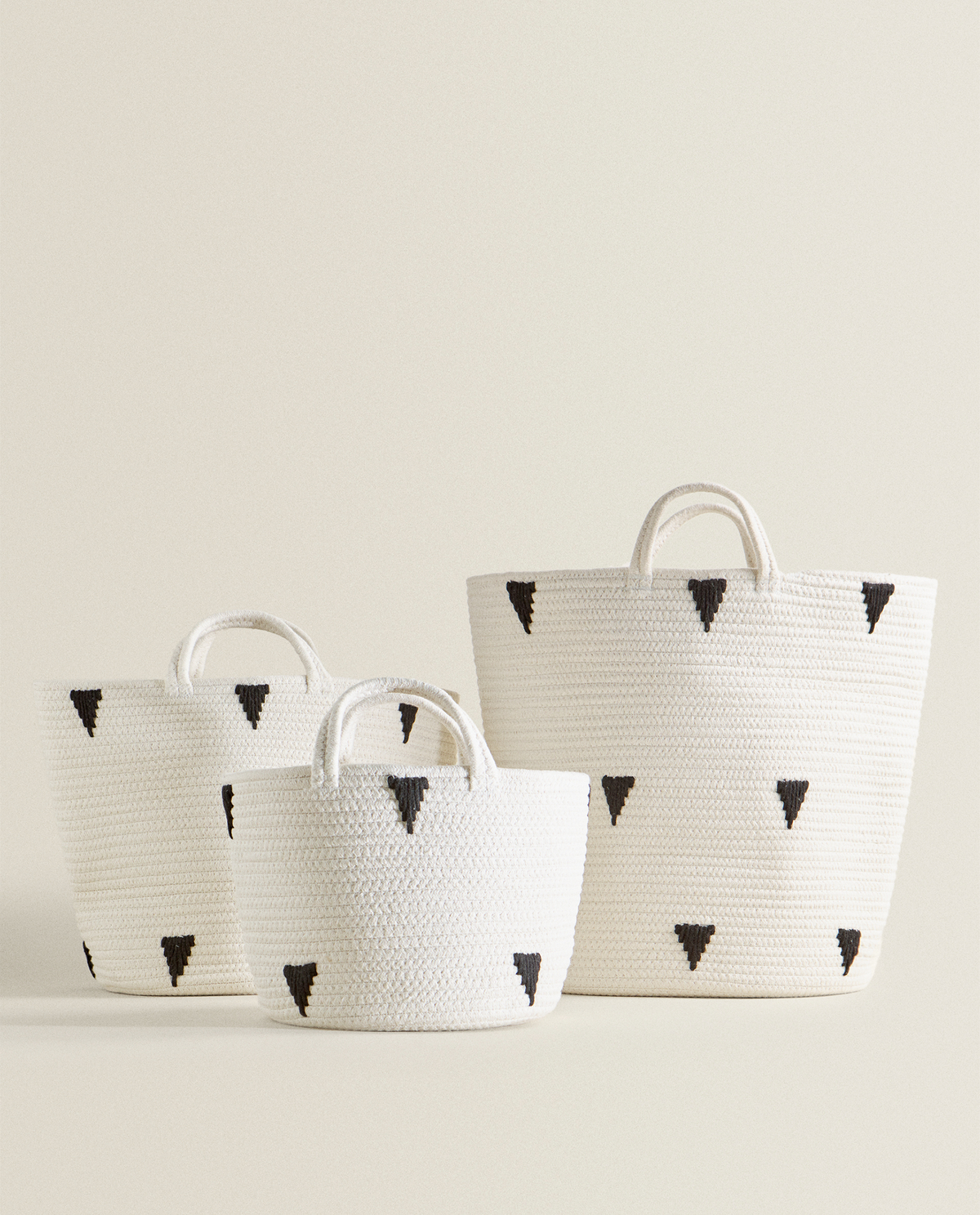 Basket With Triangle Pattern Zara Home Turkiye Turkey