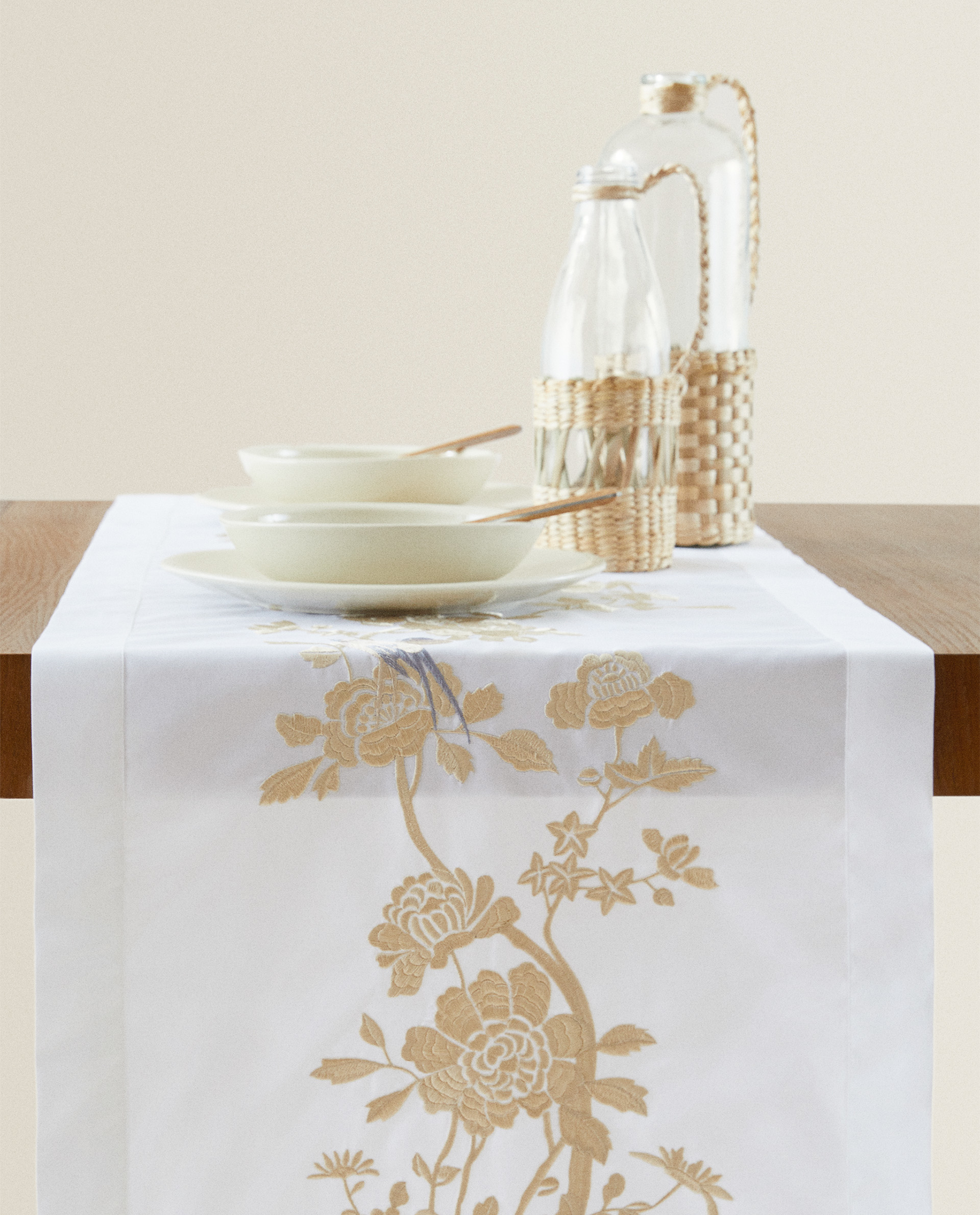 embroidered table runner