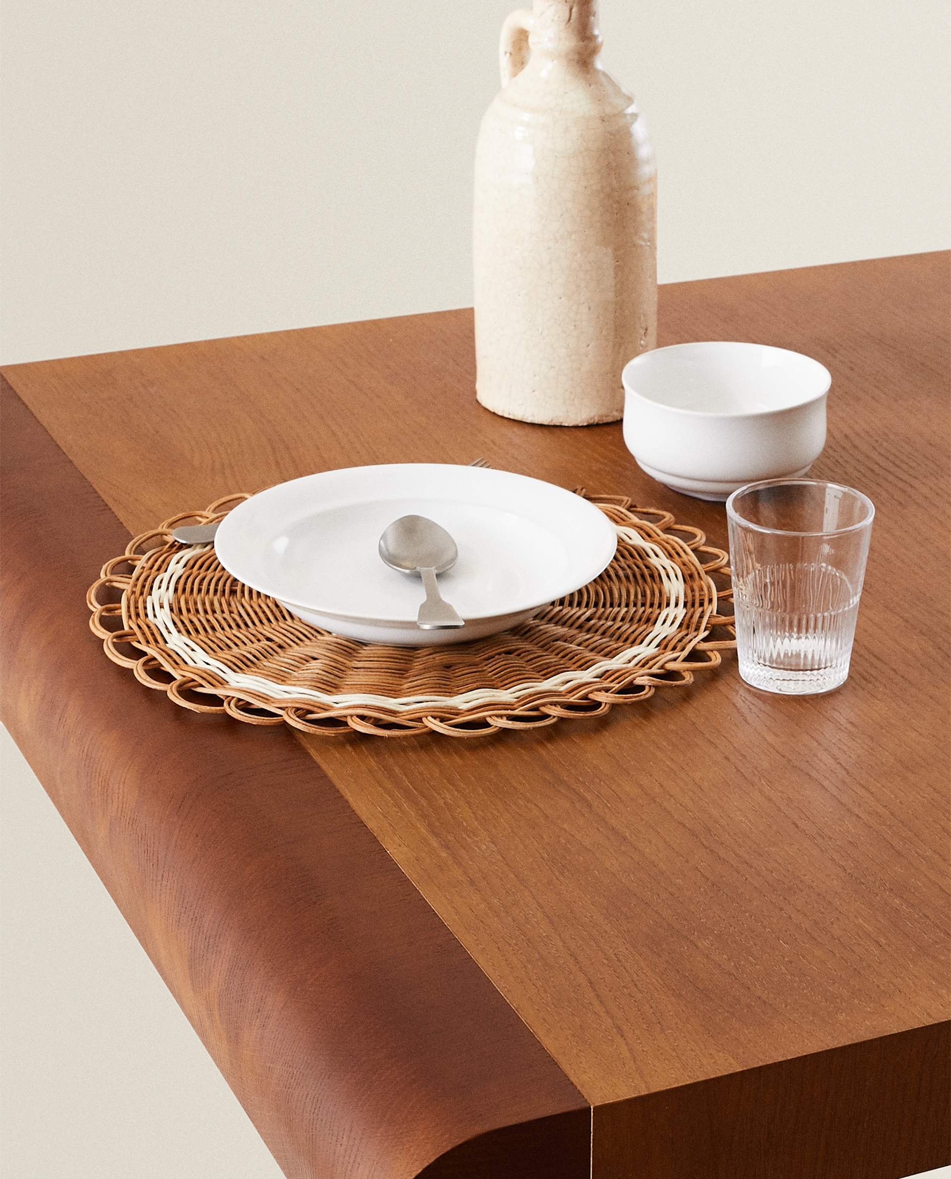 Round Rattan Placemat Placemats Table Linens Dining Zara Round Rattan Placemat Placemats