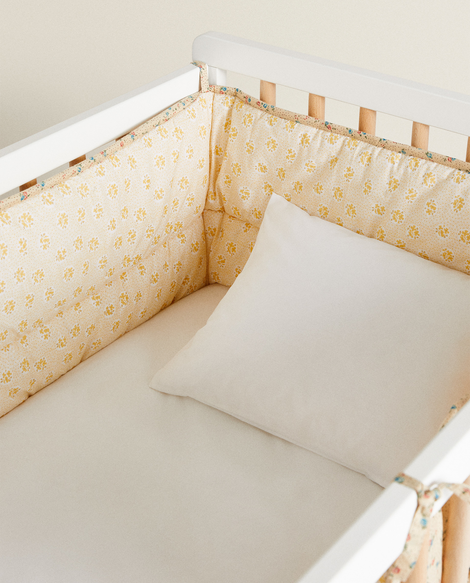 Floral Print Cot Bumper Cover Kids New Arrivals Zara Home United Kingdom