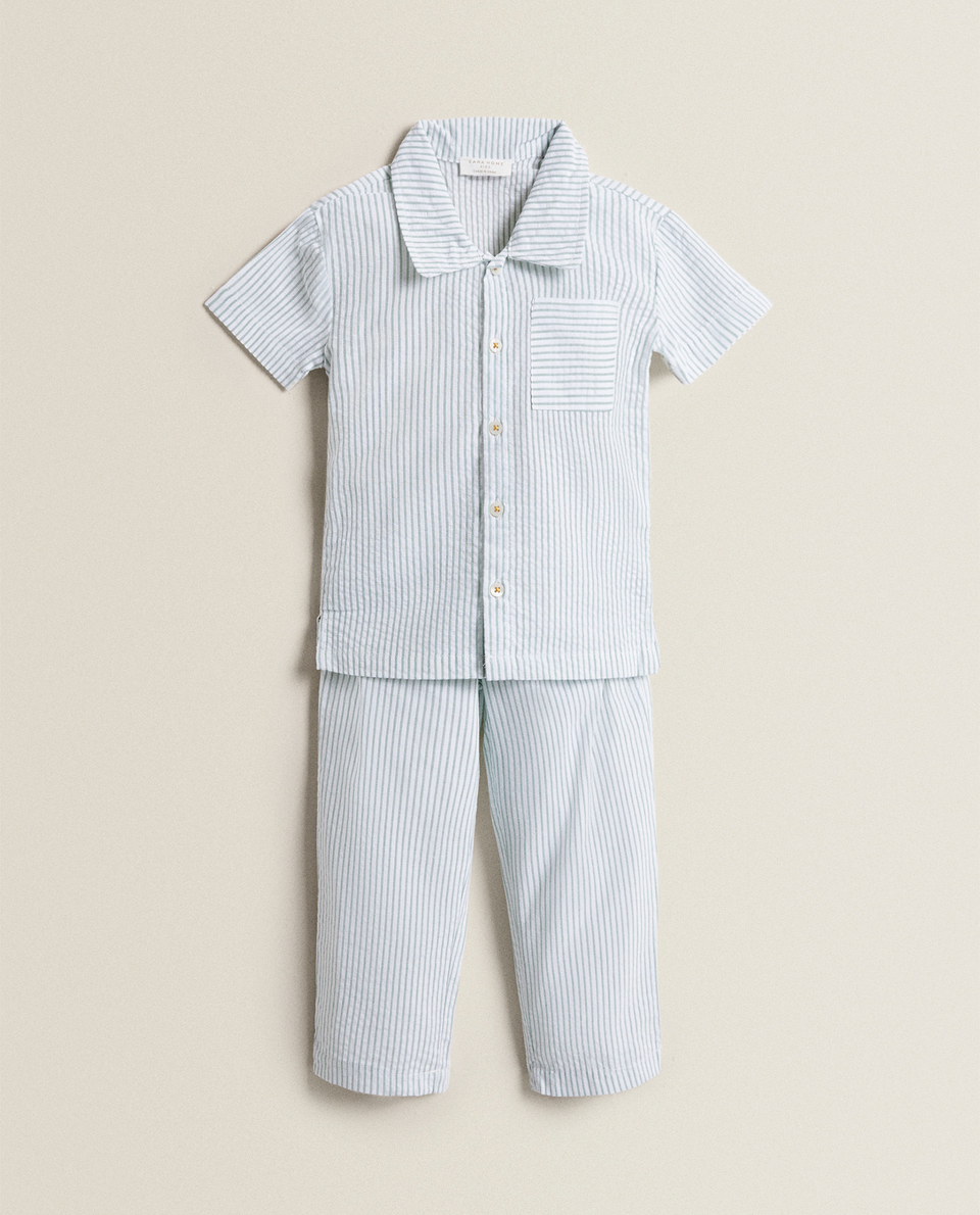 Seersucker cotton pyjamas