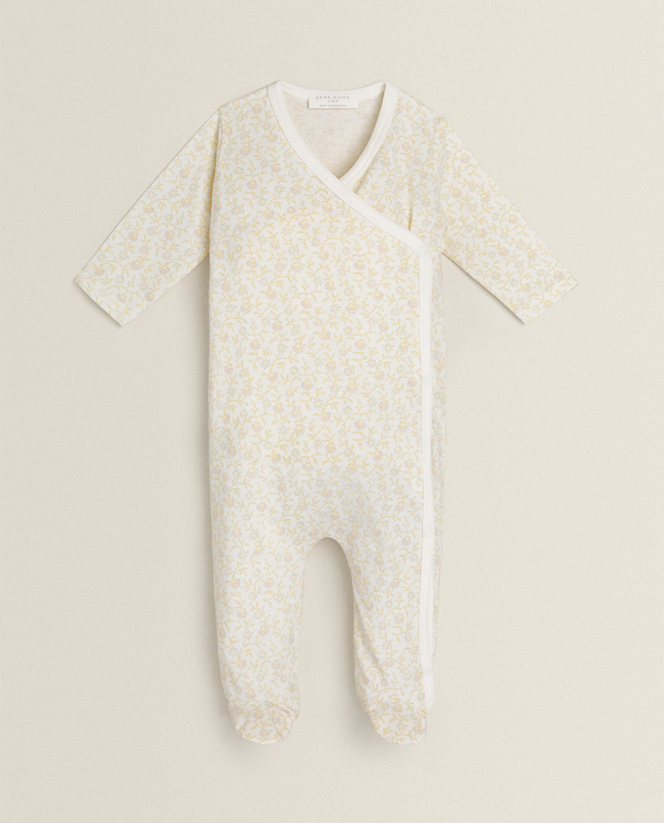 Salopetă Din Bumbac Jersey Cu Flori Kids Ultima Săptămană