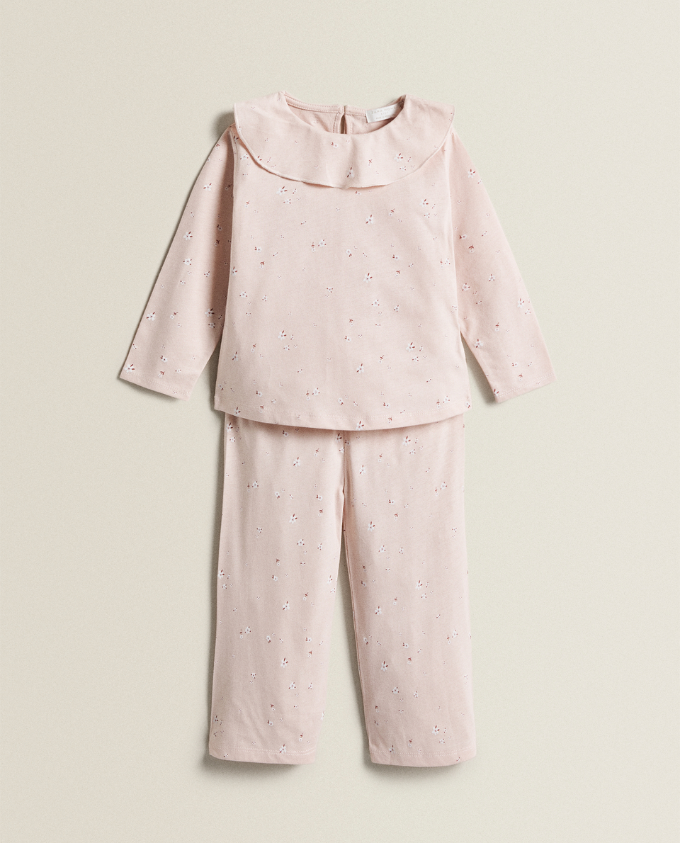 Floral jersey pyjama set