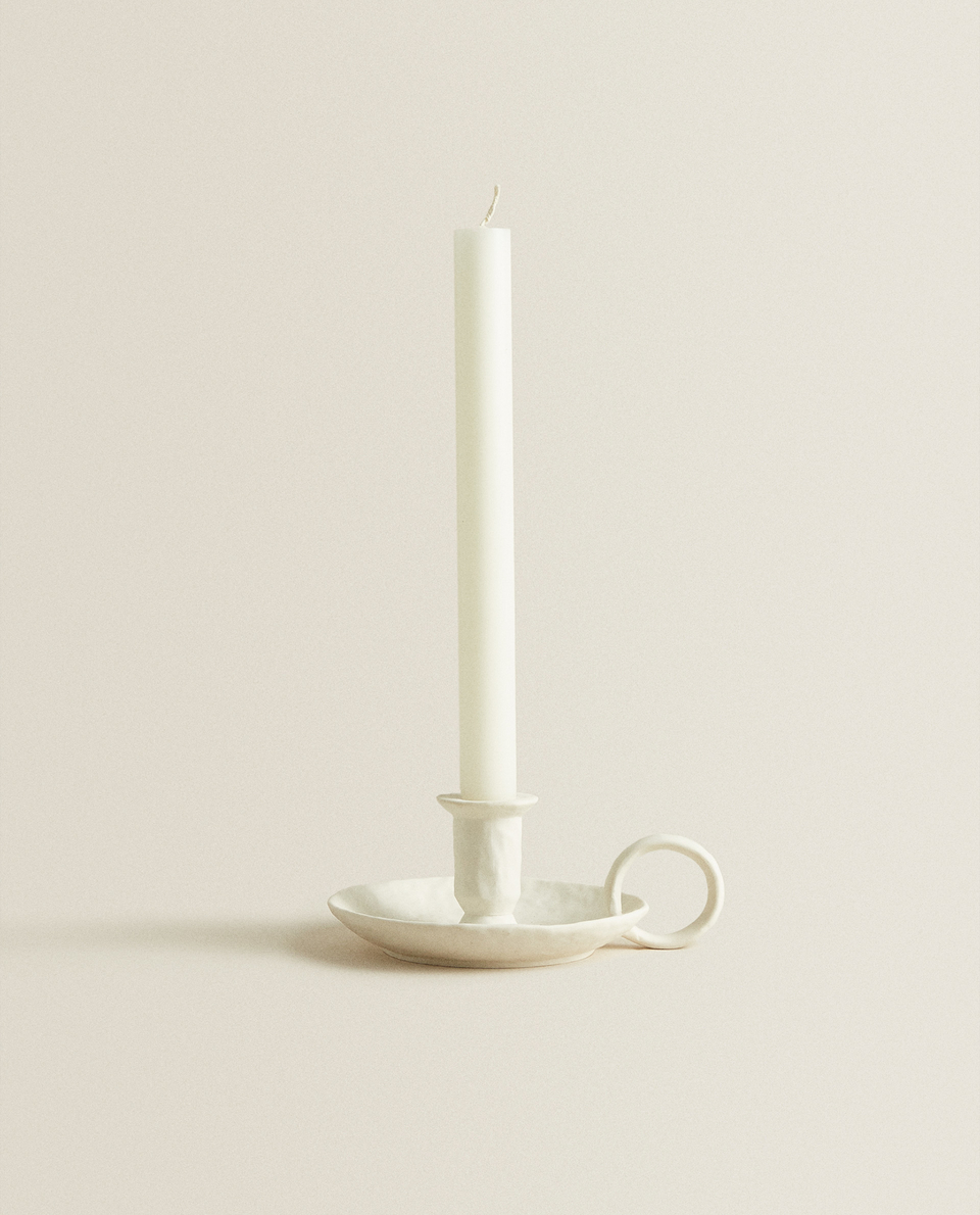 White Ceramic Candleholder Zara Home Indonesia