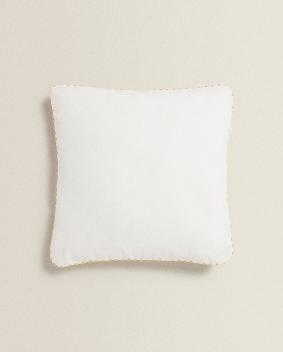 Premium Quality Textured Waffle-Weave Cotton Decorative Pillow White 65x65cm