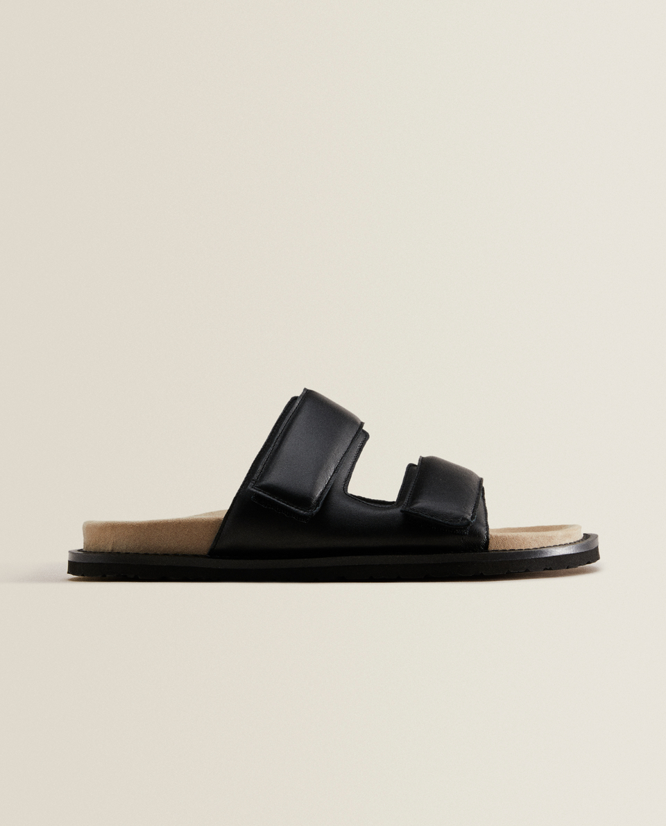 Padded leather sandals