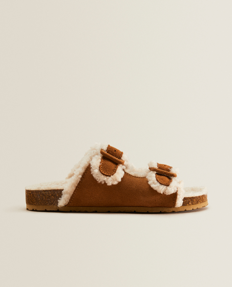 Two-buckle lined sandals