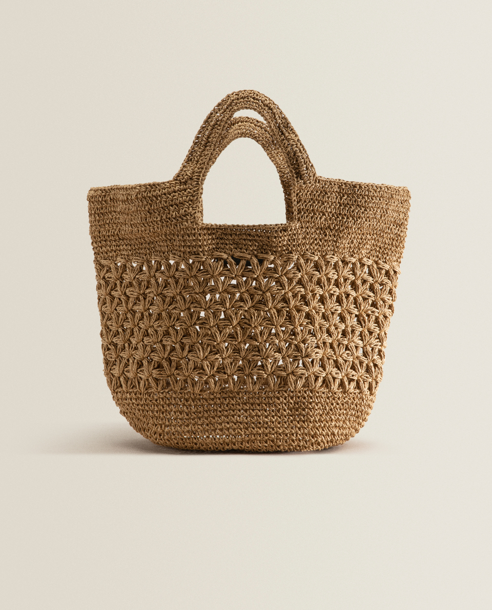 Woven paper tote bag