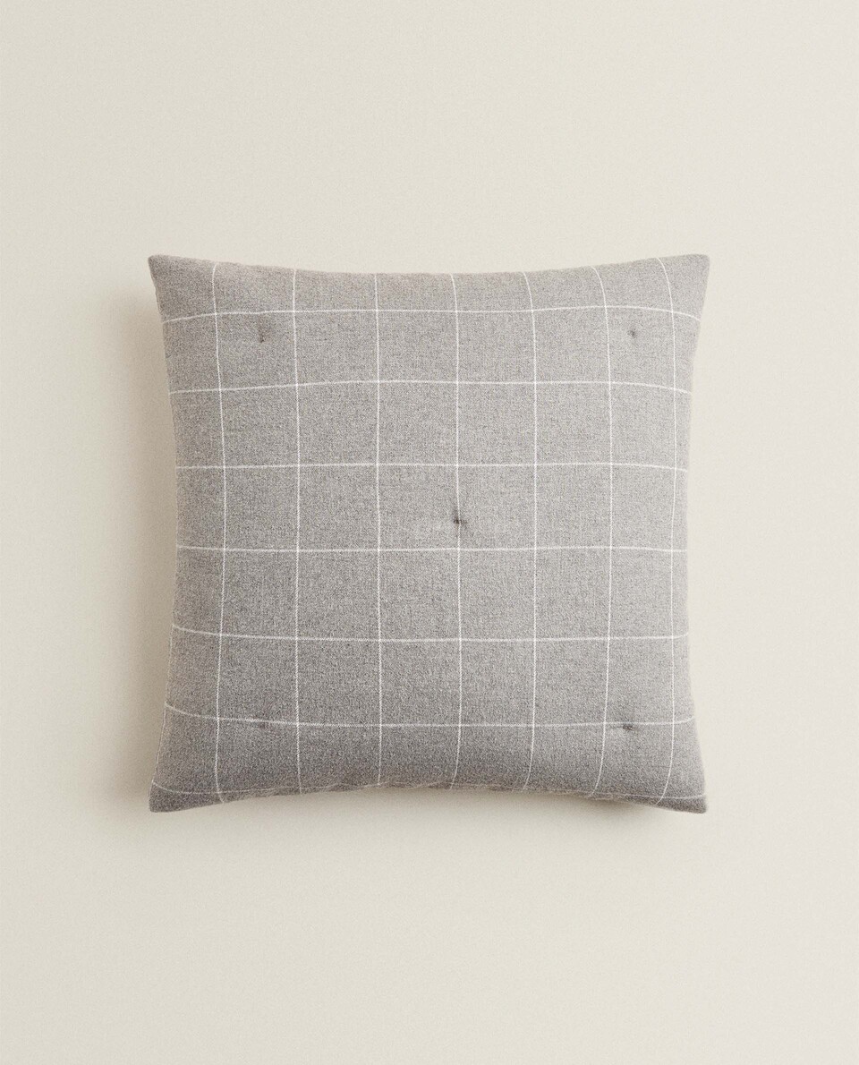 PLAID FLANNEL THROW PILLOW COVER