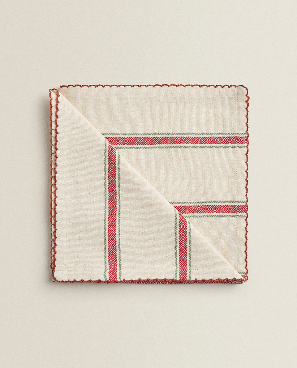 RED STRIPES NAPKIN (PACK OF 2)