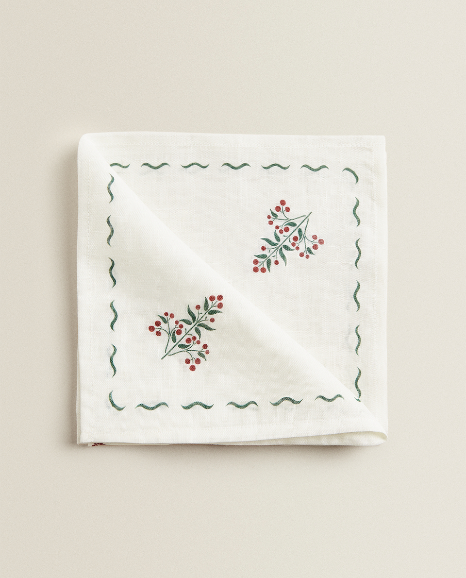 LINEN NAPKIN WITH BORDER (PACK OF 2)