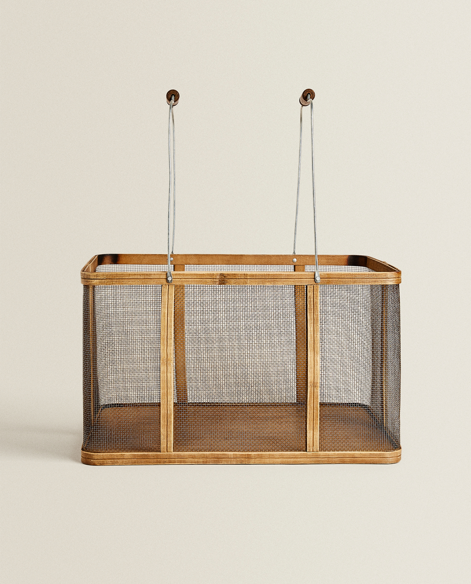 WOODEN BASKET WITH HANDLE