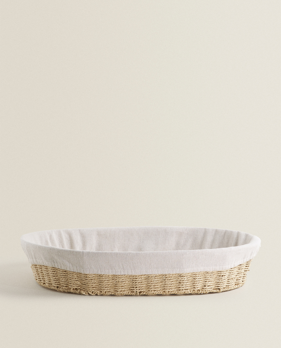 OVAL FABRIC-LINED BASKET