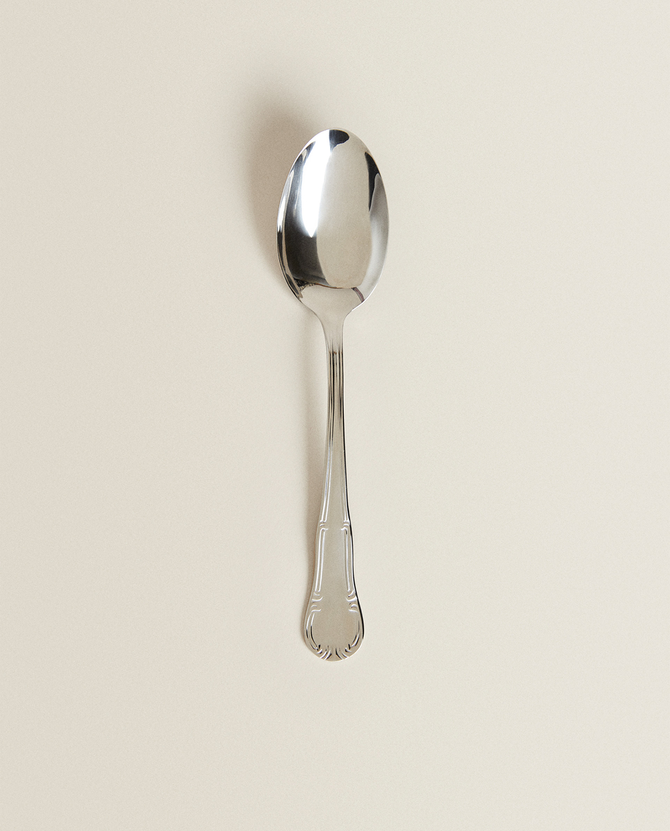STEEL SPOON WITH HANDLE DETAIL