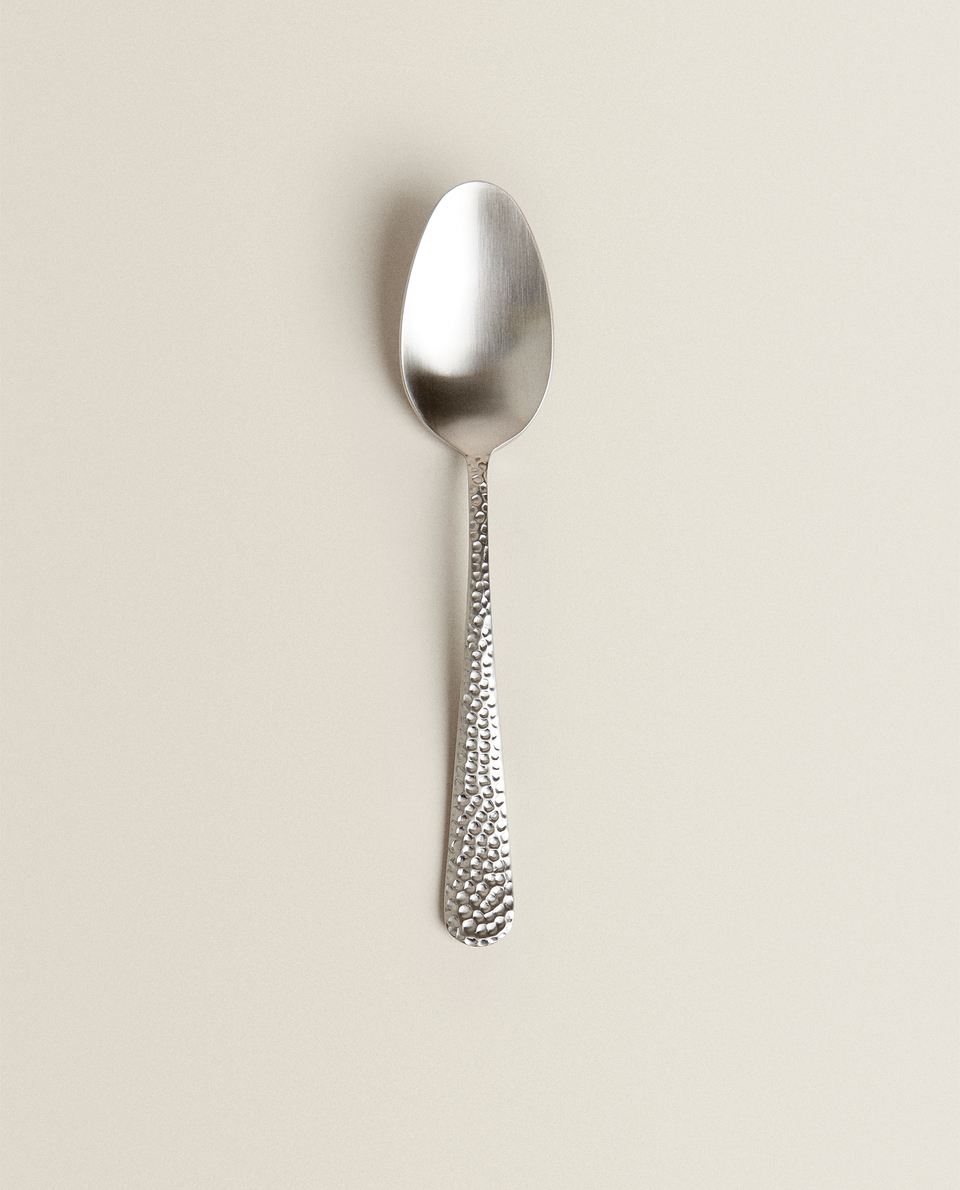 HAMMERED SILVER-TONED SPOON