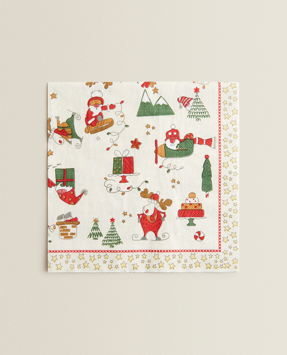 20-PACK OF FATHER CHRISTMAS PAPER NAPKINS
