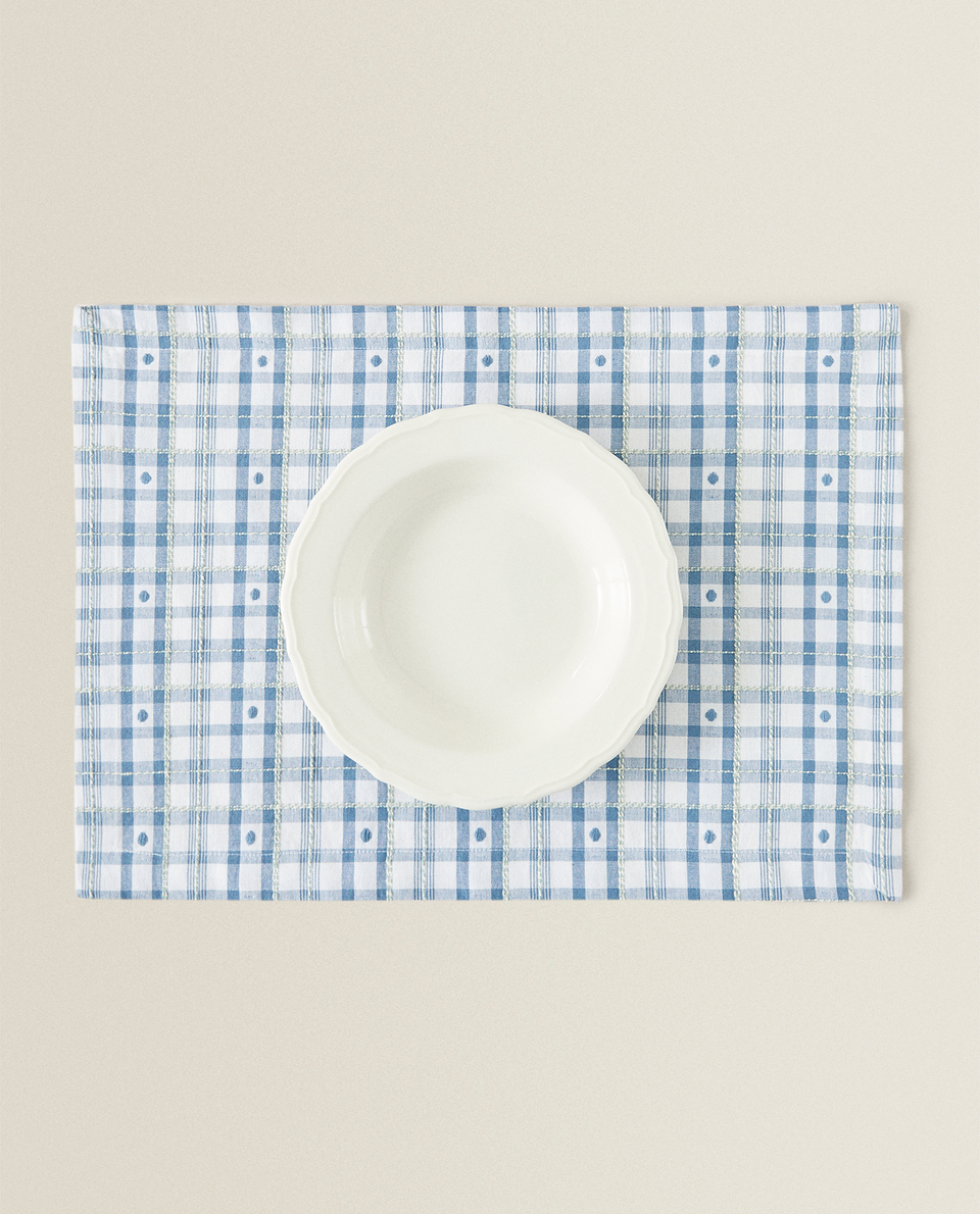 POLKA DOT CHECK PLACEMAT (PACK OF 2)