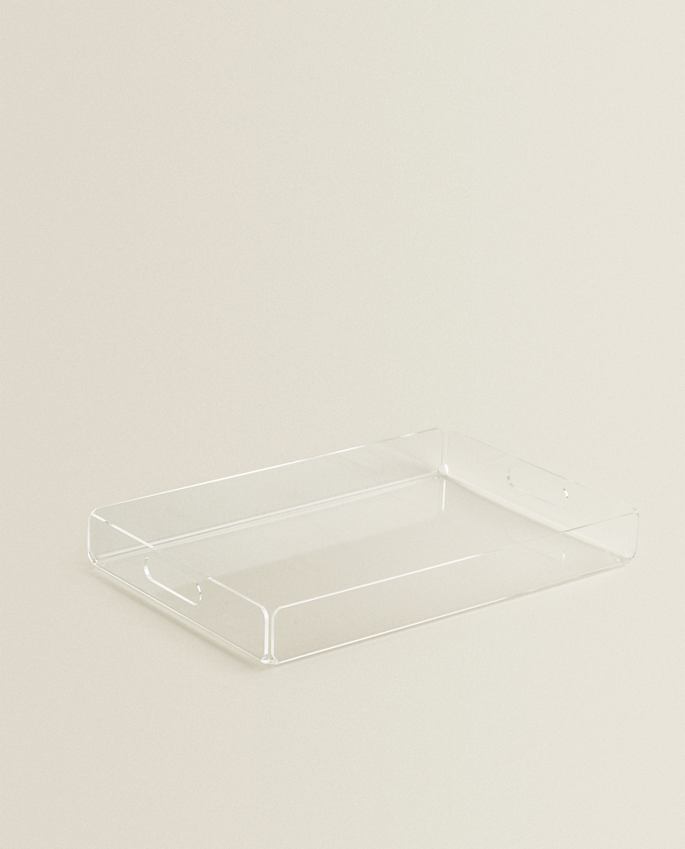 METHACRYLATE TRAY WITH HANDLES