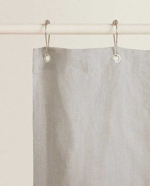 Grey Linen Shower Curtain Zara Home, Canvas Shower Curtain