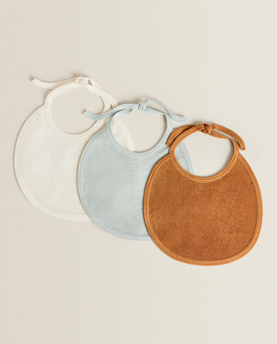 3-PACK OF COTTON TERRY BIBS