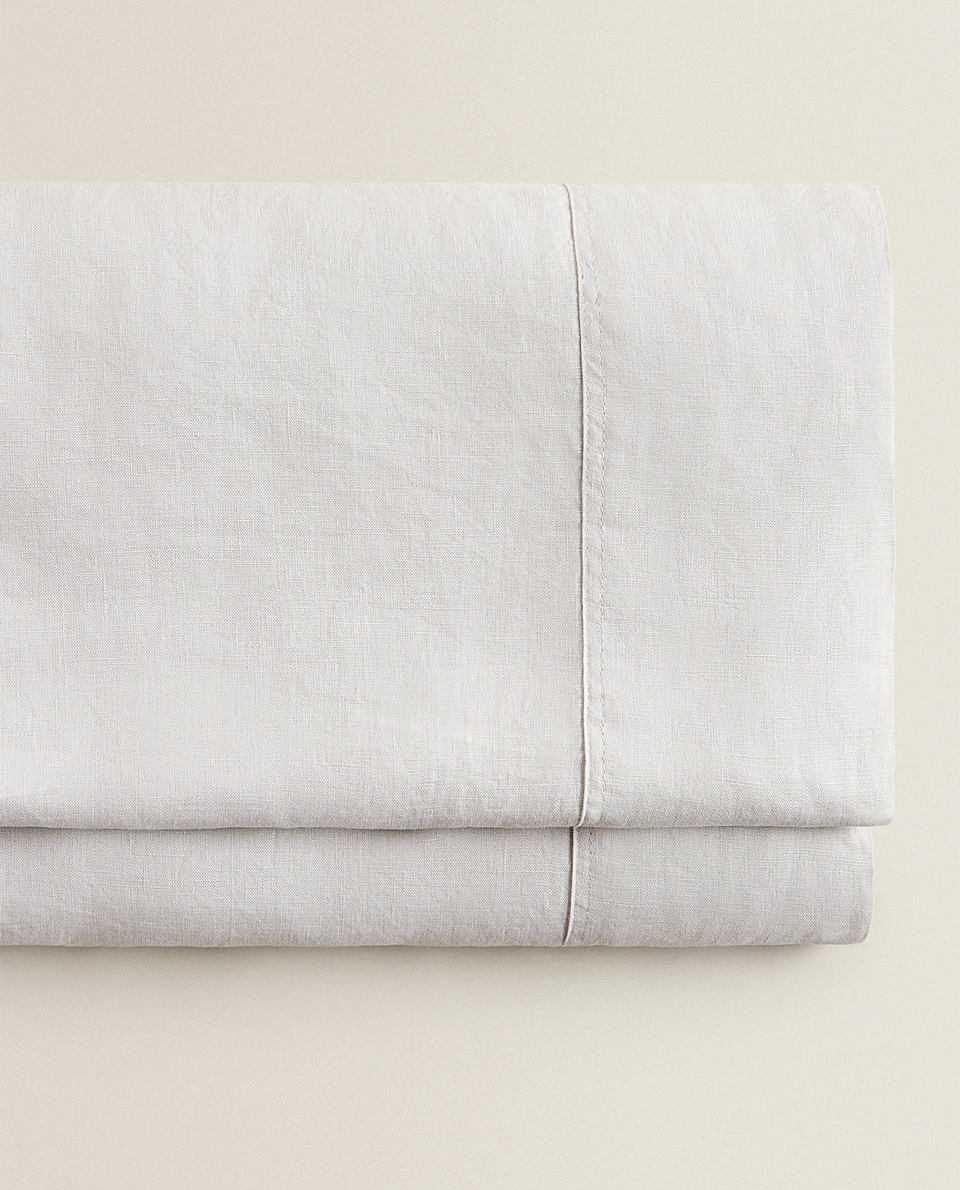 [140 GSM] ウォッシュリネン フラットシーツ