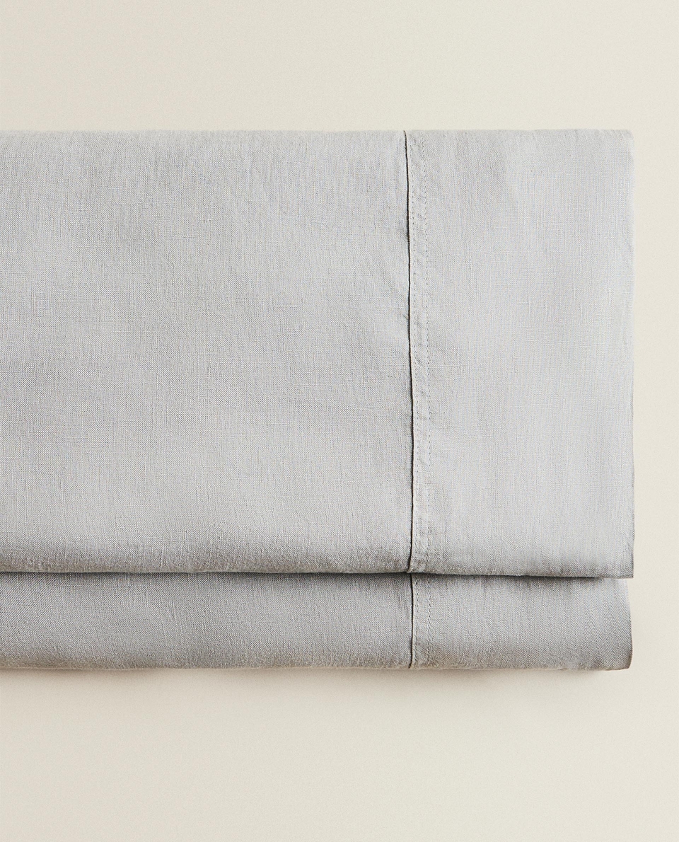 [140 GSM] ウォッシュリネン フラットシーツ