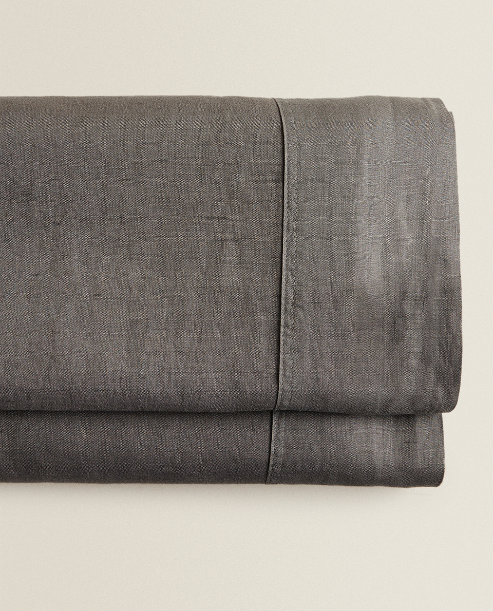 [140 GSM] ウォッシュリネン フラットシーツ