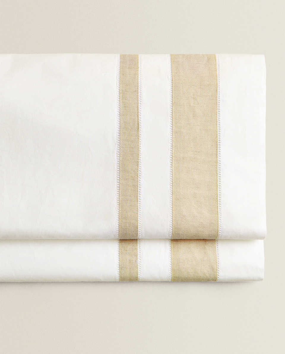 FLAT SHEET WITH LINEN EMBROIDERY BORDER